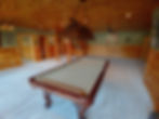 Mohawk plush carpet under pool table on Lake Nottely, in Blairsville, Georgia