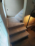High-traffic frieze carpet on stairs in Young Harris, Georgia