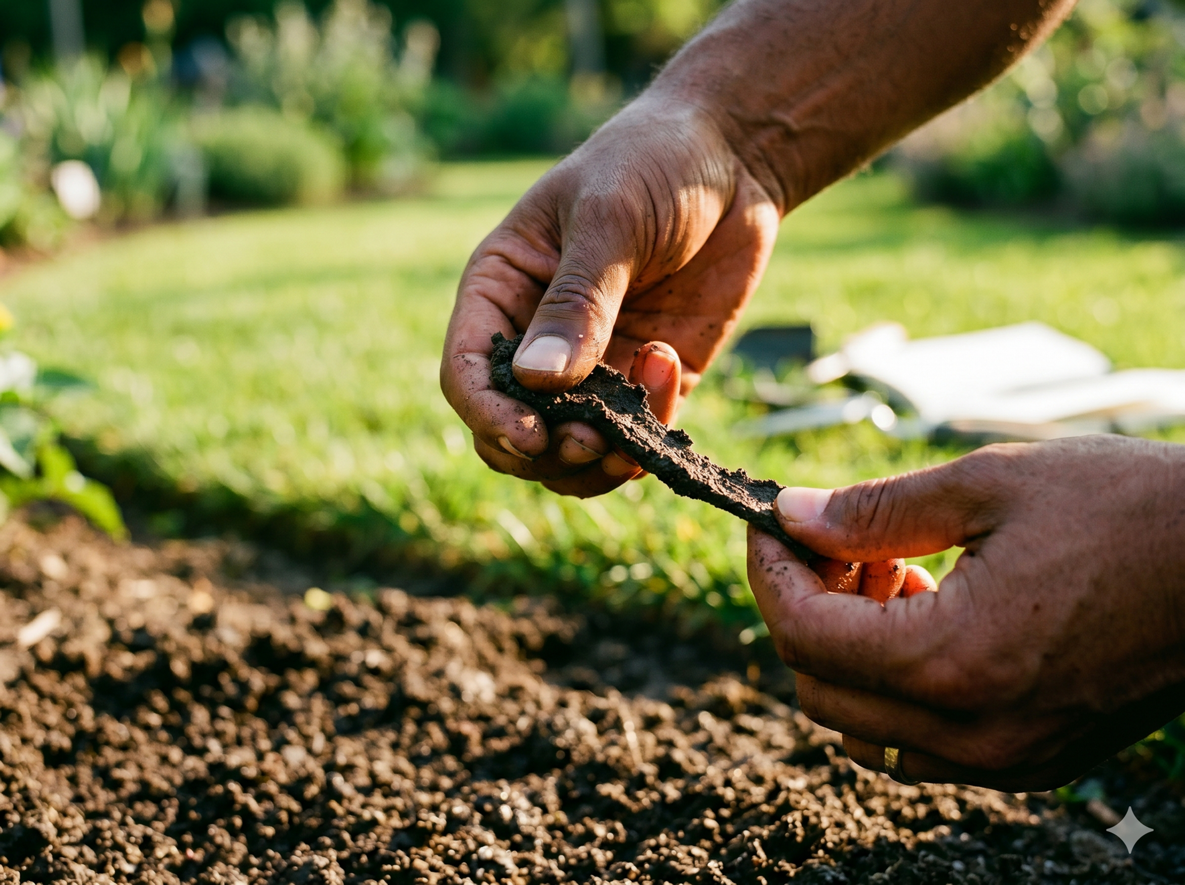 A glass mason jar containing a soil sample for agronomy testing, demonstrating the soil analysis phase of a New Orleans landscape design project.