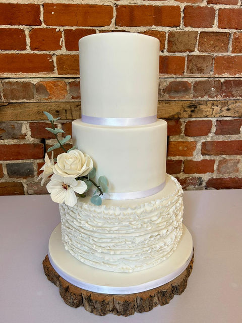 white wedding cake