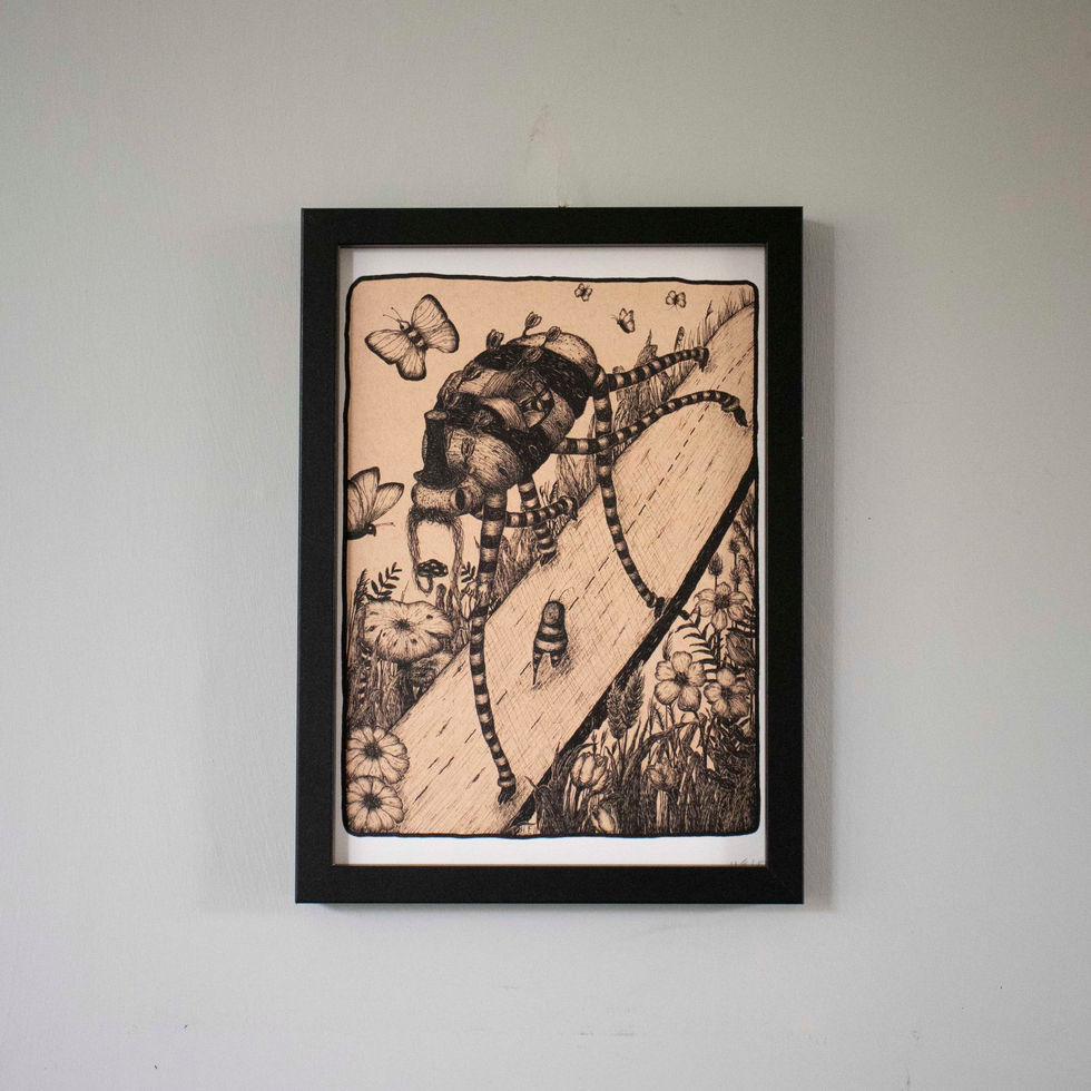 A5 Art Print - 'You stole my worm'