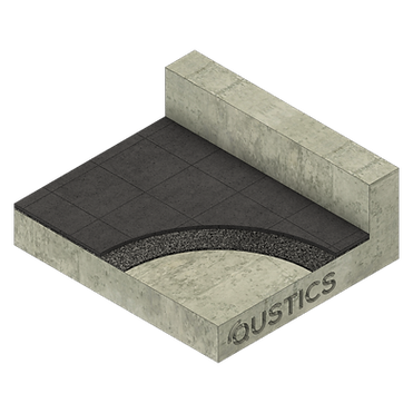 Roll-Out Floating Floor System with pre-spaced vibration isolators