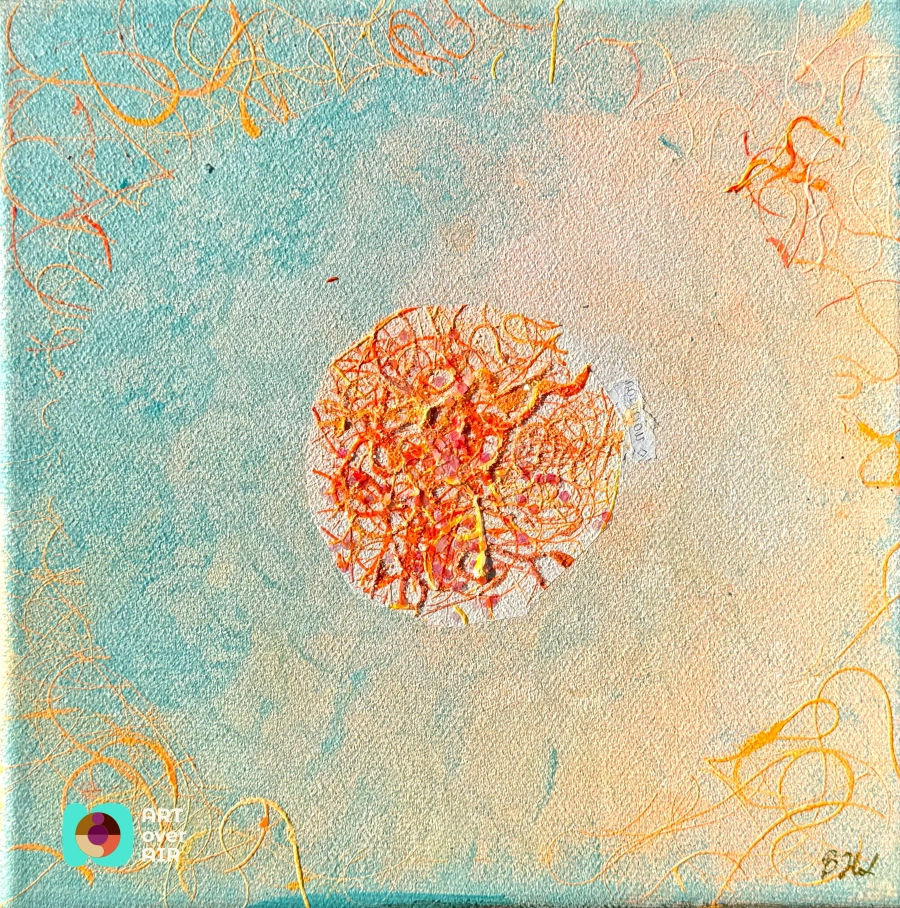 SunPower 3 (2025) 20cmx20cm, akryl na płótnie, Autor: Dr Barbara Jasiulis