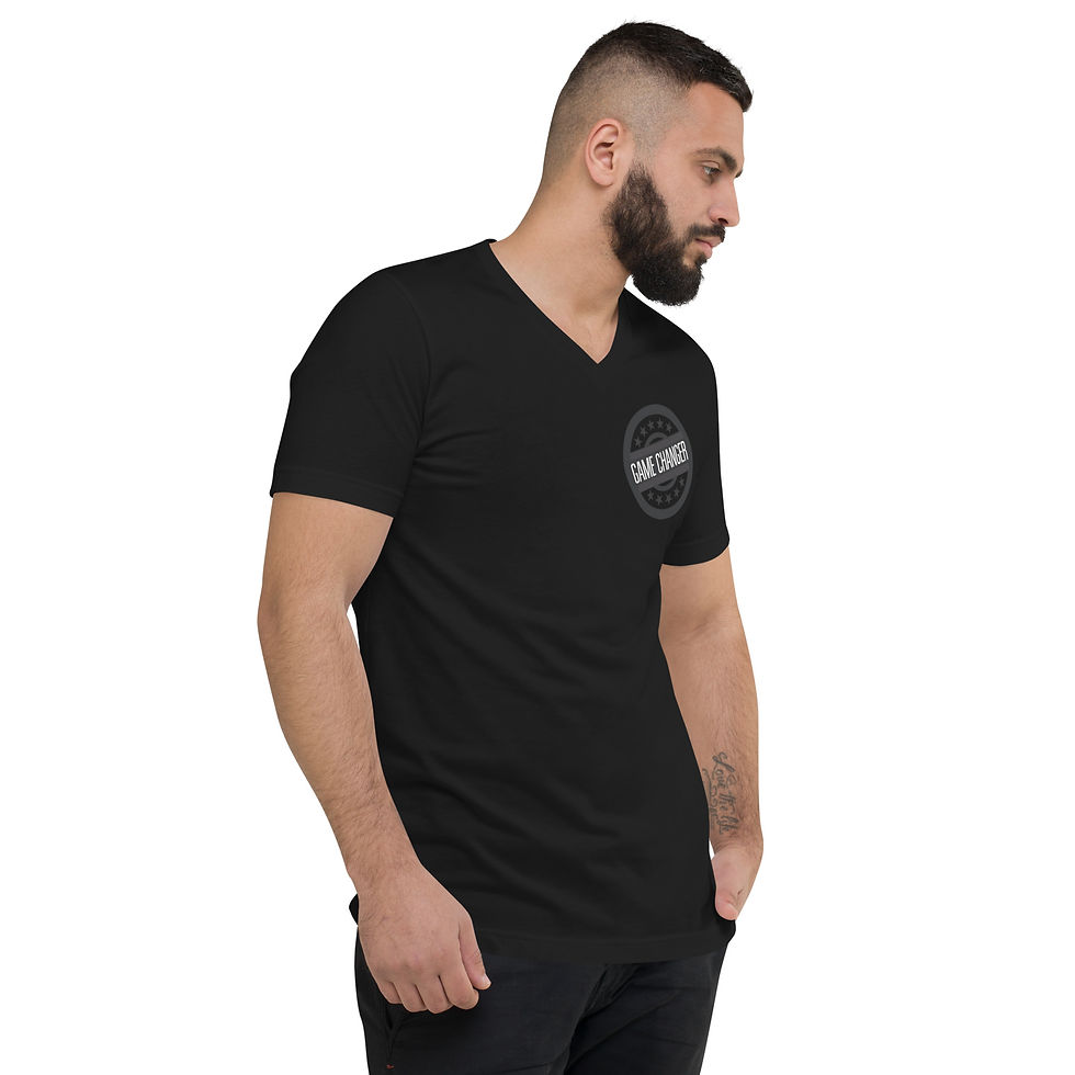 Miniatura: Camiseta unisex de manga corta con cuello en V