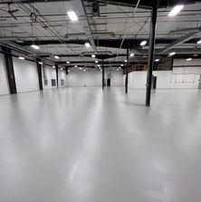 Industrial coated flooring in warehouse
