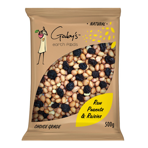 Raw peanuts and raisins 500g Gaby's Earth Foods
