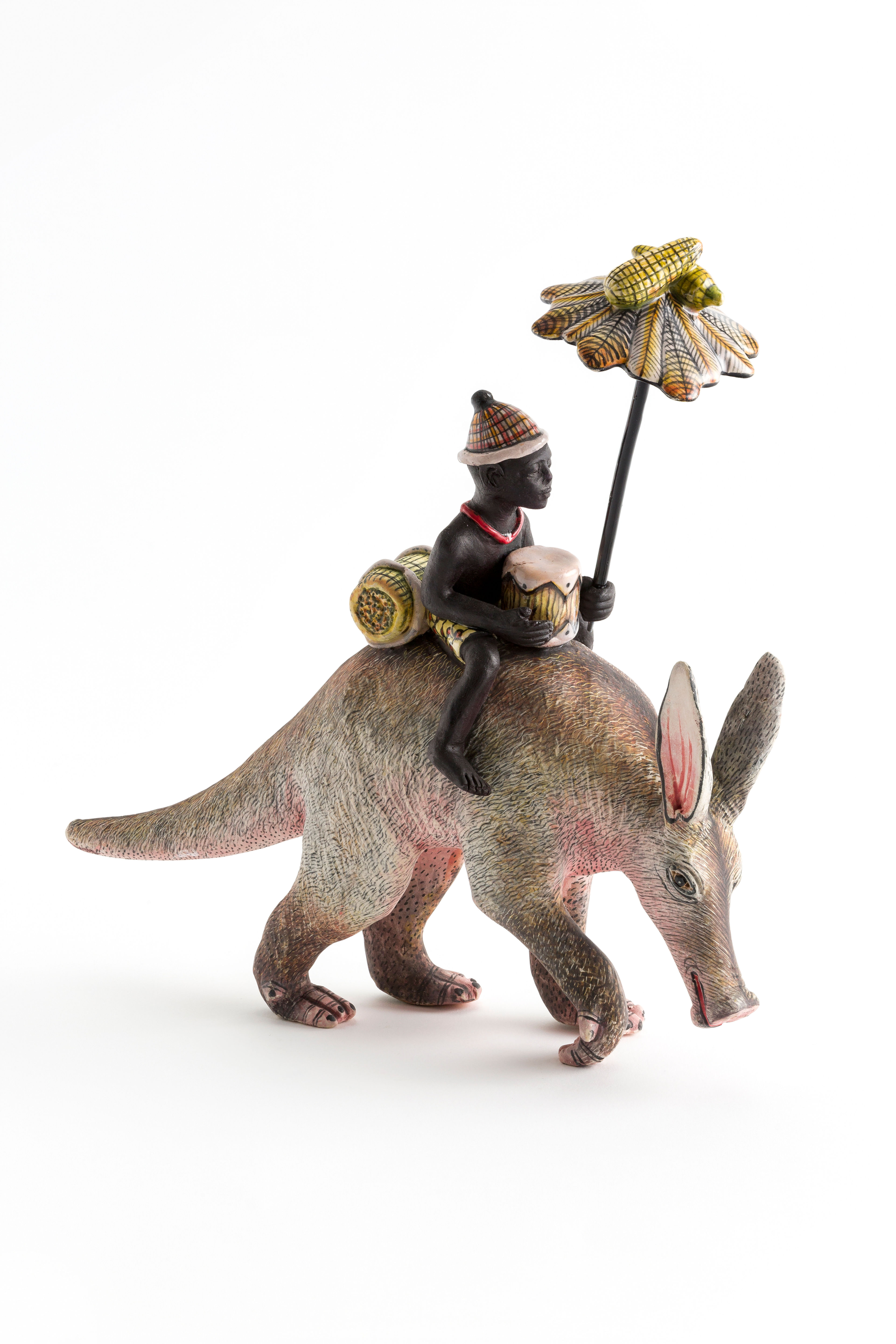 Aardvark Small Rider Ceramic Sculpture
