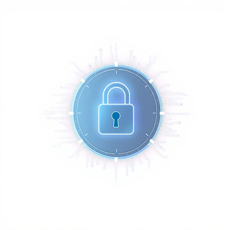 digital identity and access with lock and servers on white background and muted colors.jpg