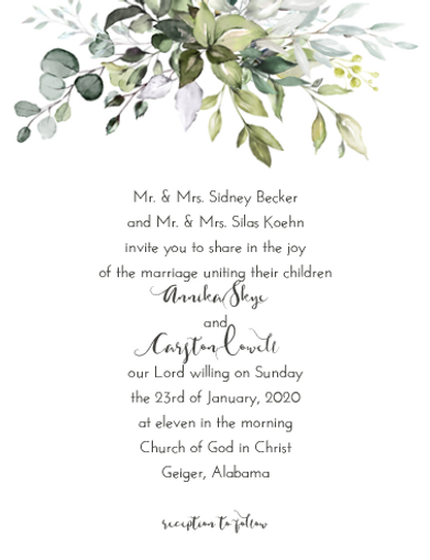 Fine Foliage Invitation