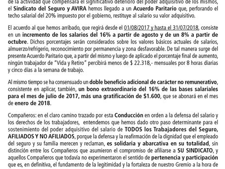 SINDICATO: Solicitada 08/08/2017