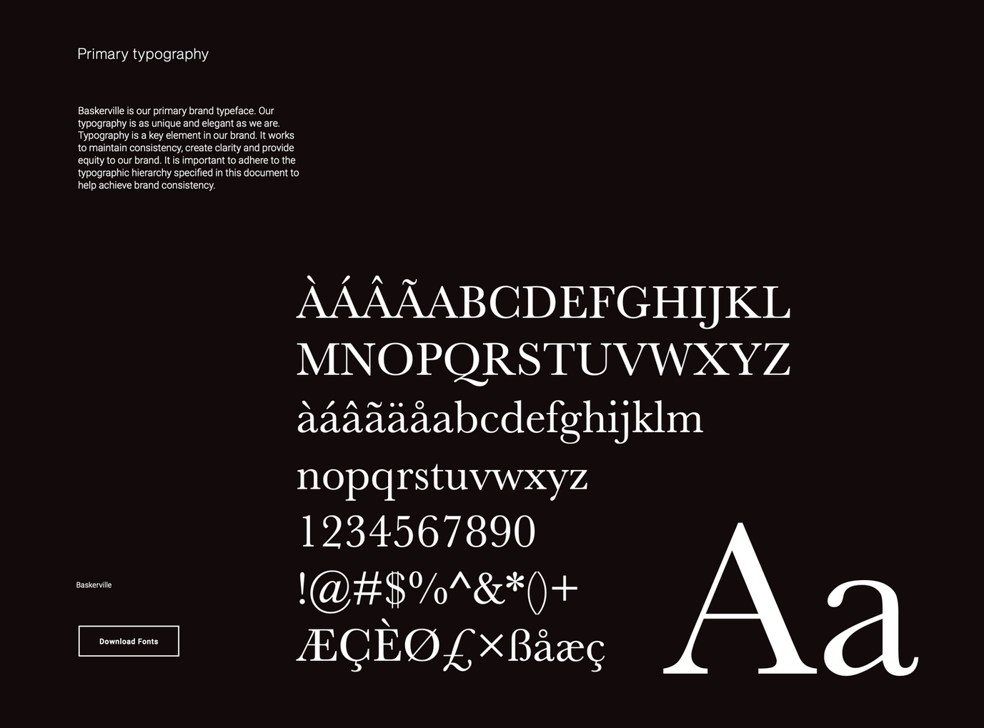typography selected for brand