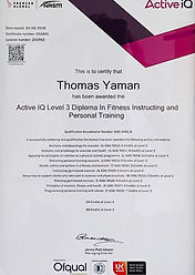 Level 1 and 2 certified personal trainer