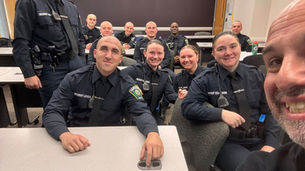 Coach Sgro completes instruction in with eighth Police Academy class.