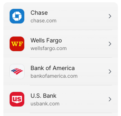 Bank connection selection