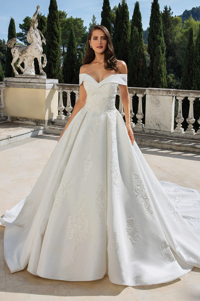 wedding dress off the shoulder