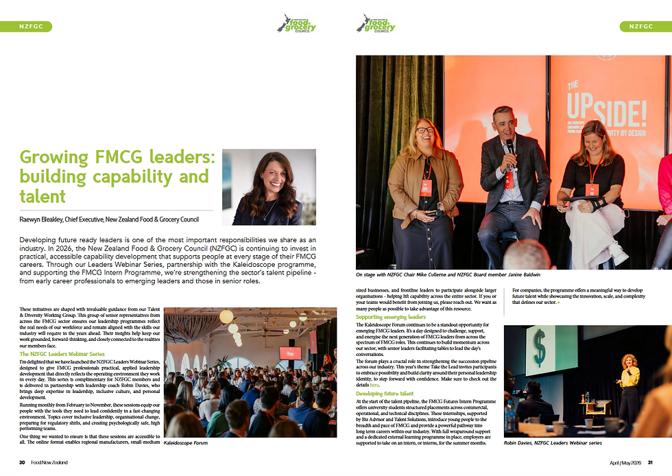 FoodNZ Column: Growing FMCG Leaders: Building Capability & Talent