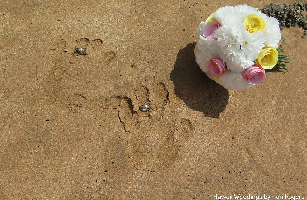 handprints on the sand