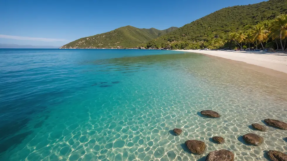 Eye-level view of crystal-clear waters at Playa Herradura