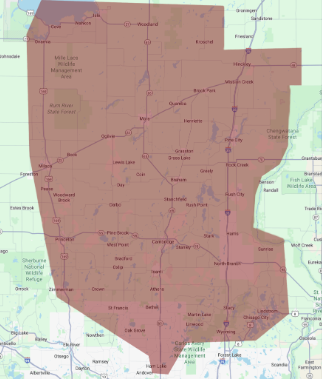 T M Johnson Bros Service Map