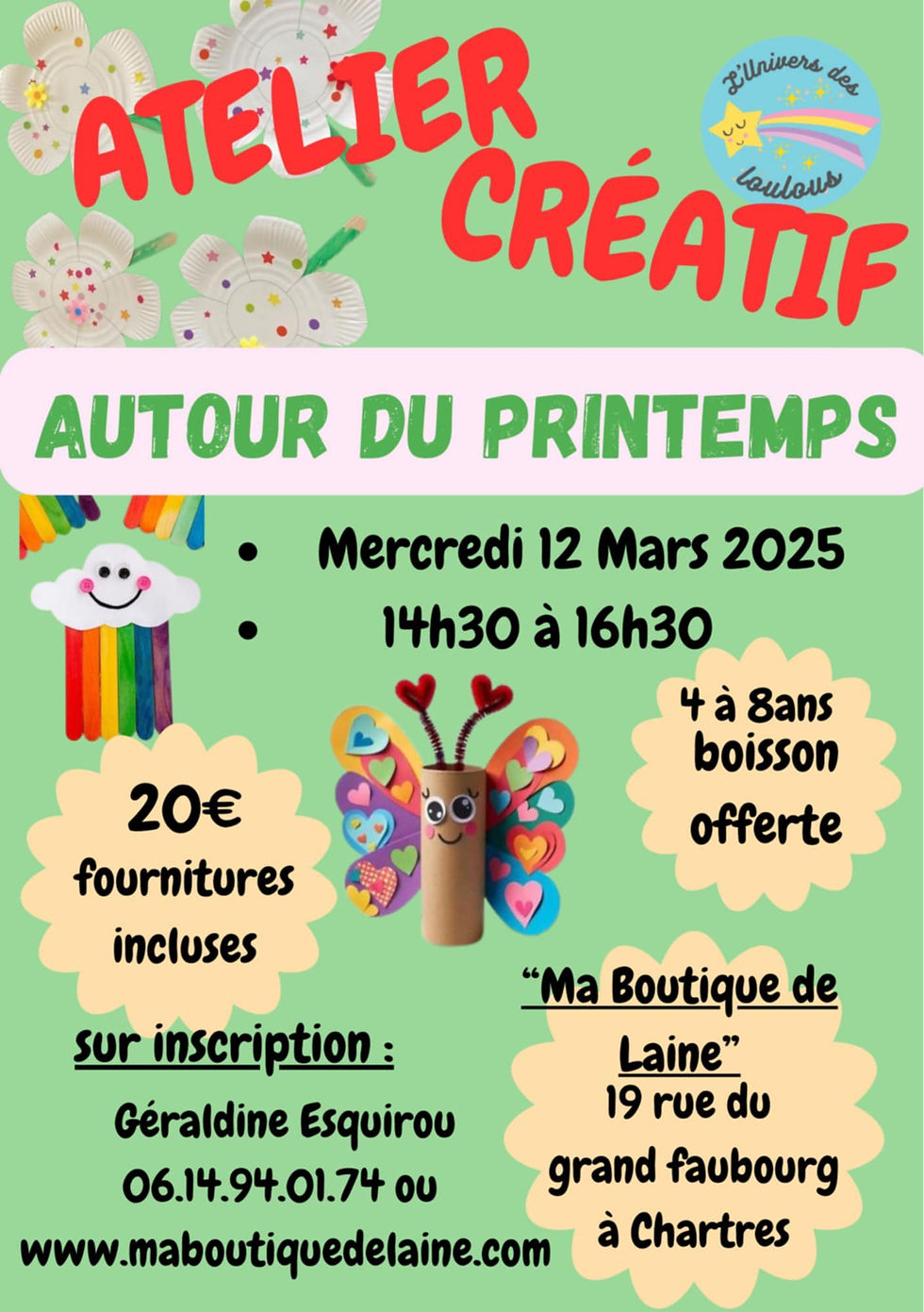 atelier créatif autour du printemps