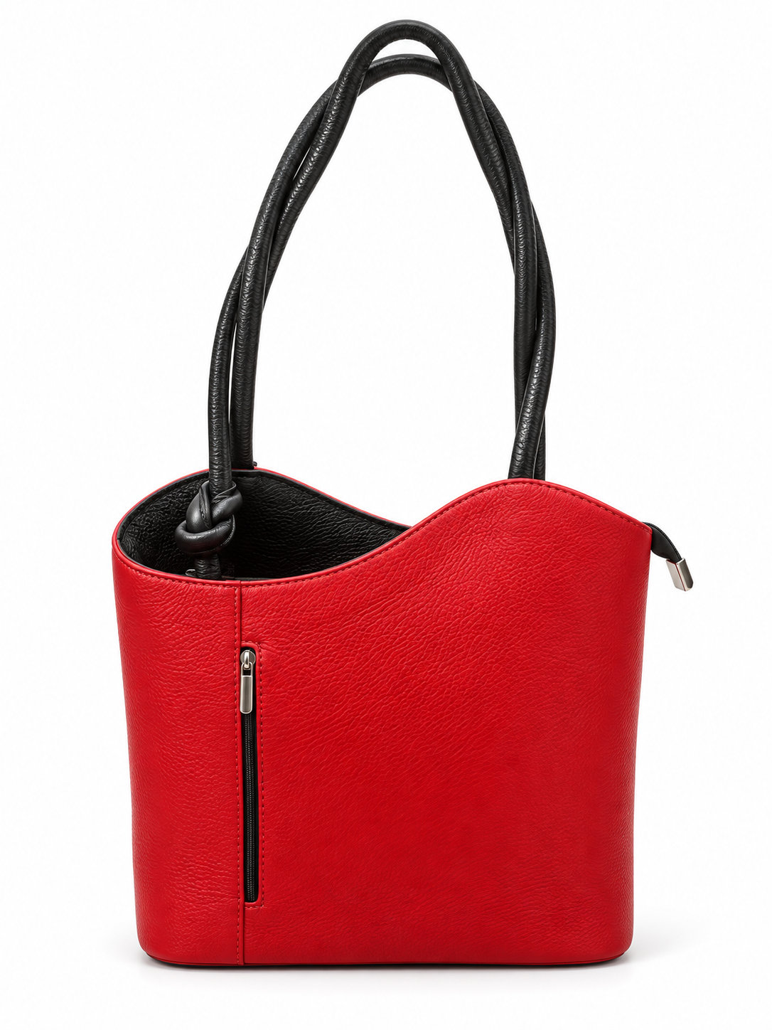 Tipara 2-in-1 Genuine Leather Shoulder Bag & Backpack – Convertible Top-Zip Buck