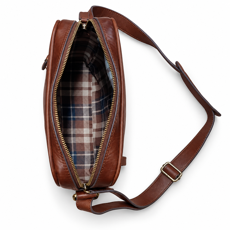 Miniaturbild: Classic Leather Medium Crossbody Flight Bag(ELP-3004)