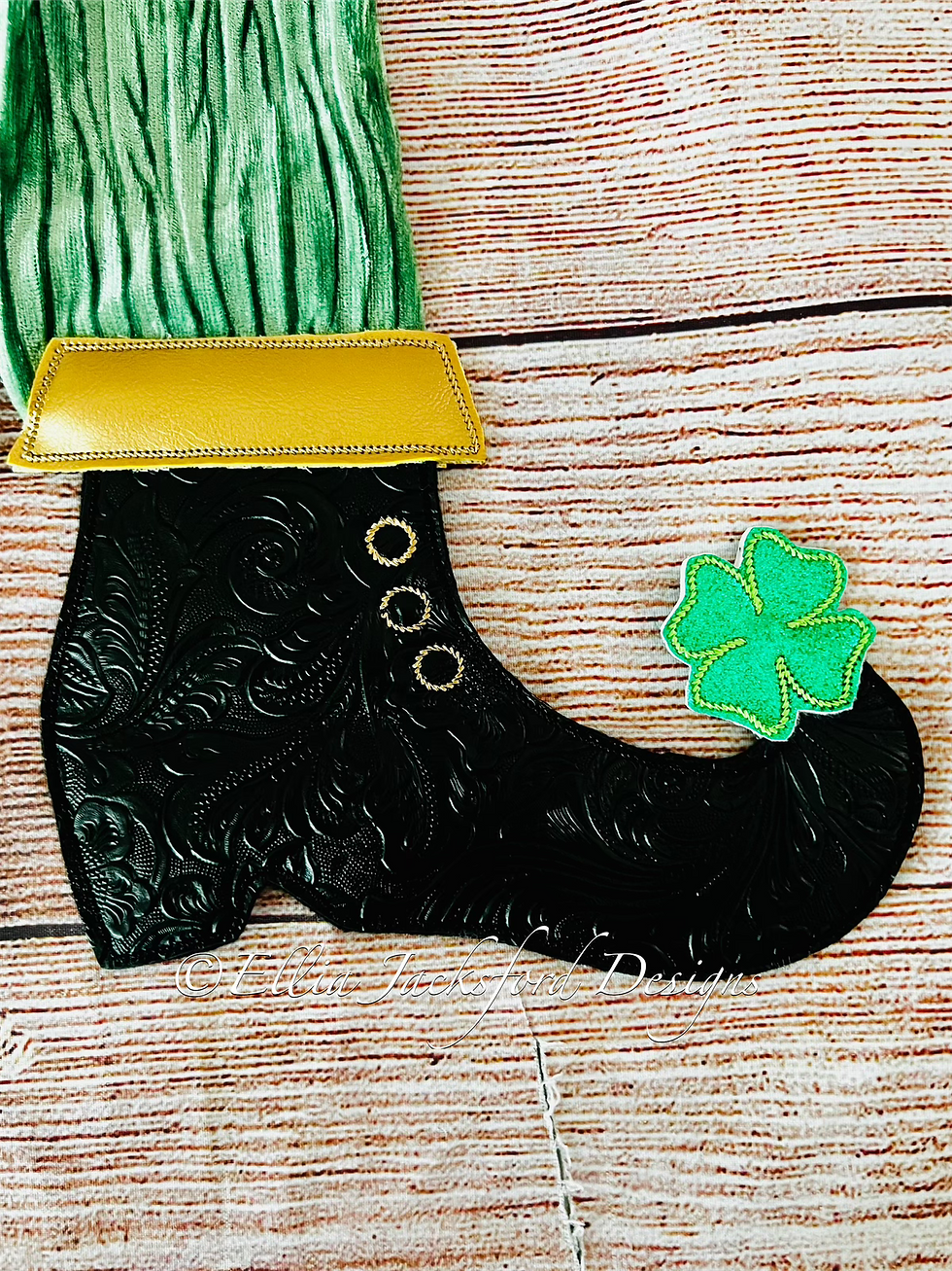 Thumbnail: Leprechaun Boot Scarf Embroidery Design