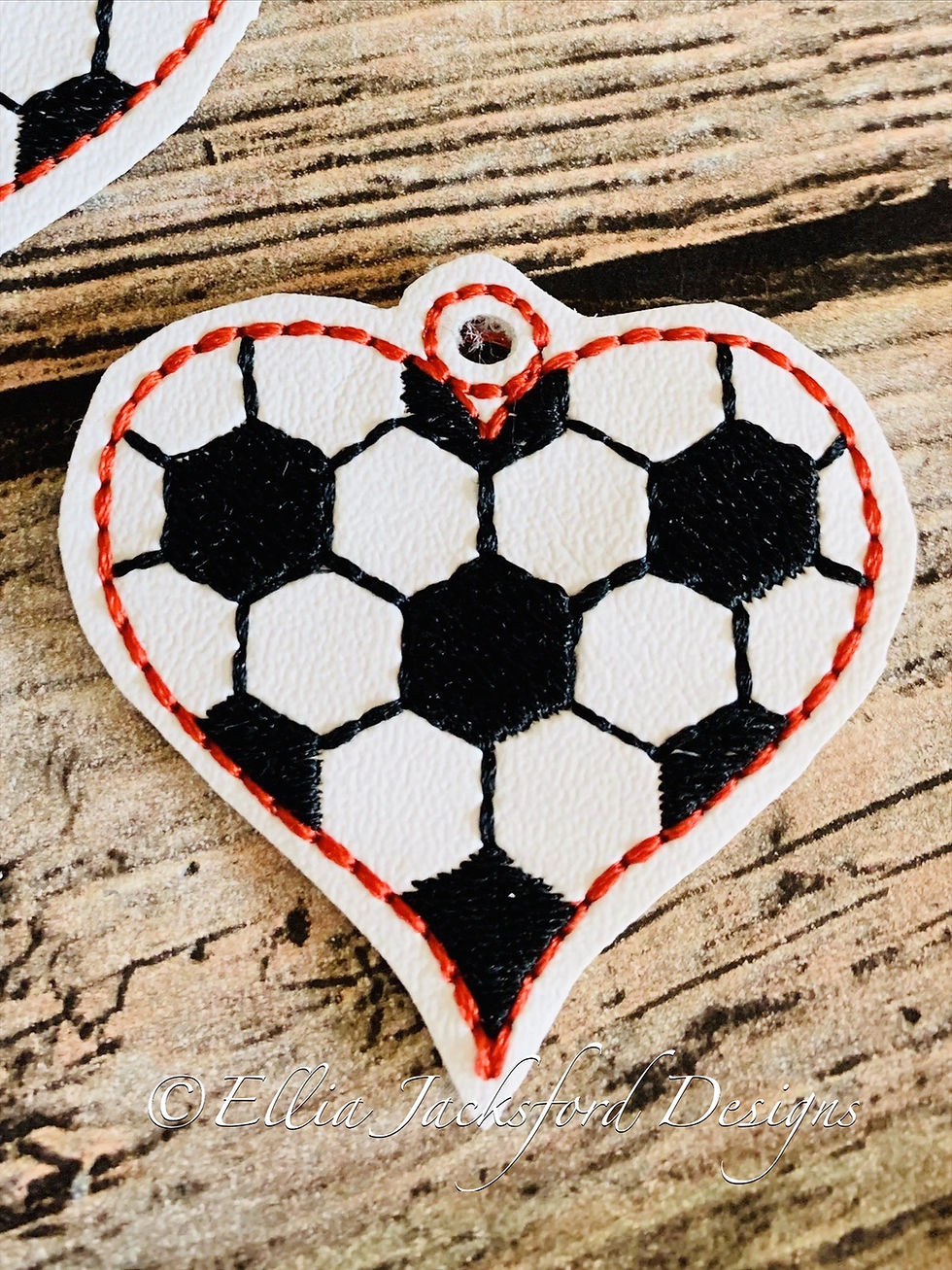 Thumbnail: ITH Heart Soccer Earring Embroidery Design