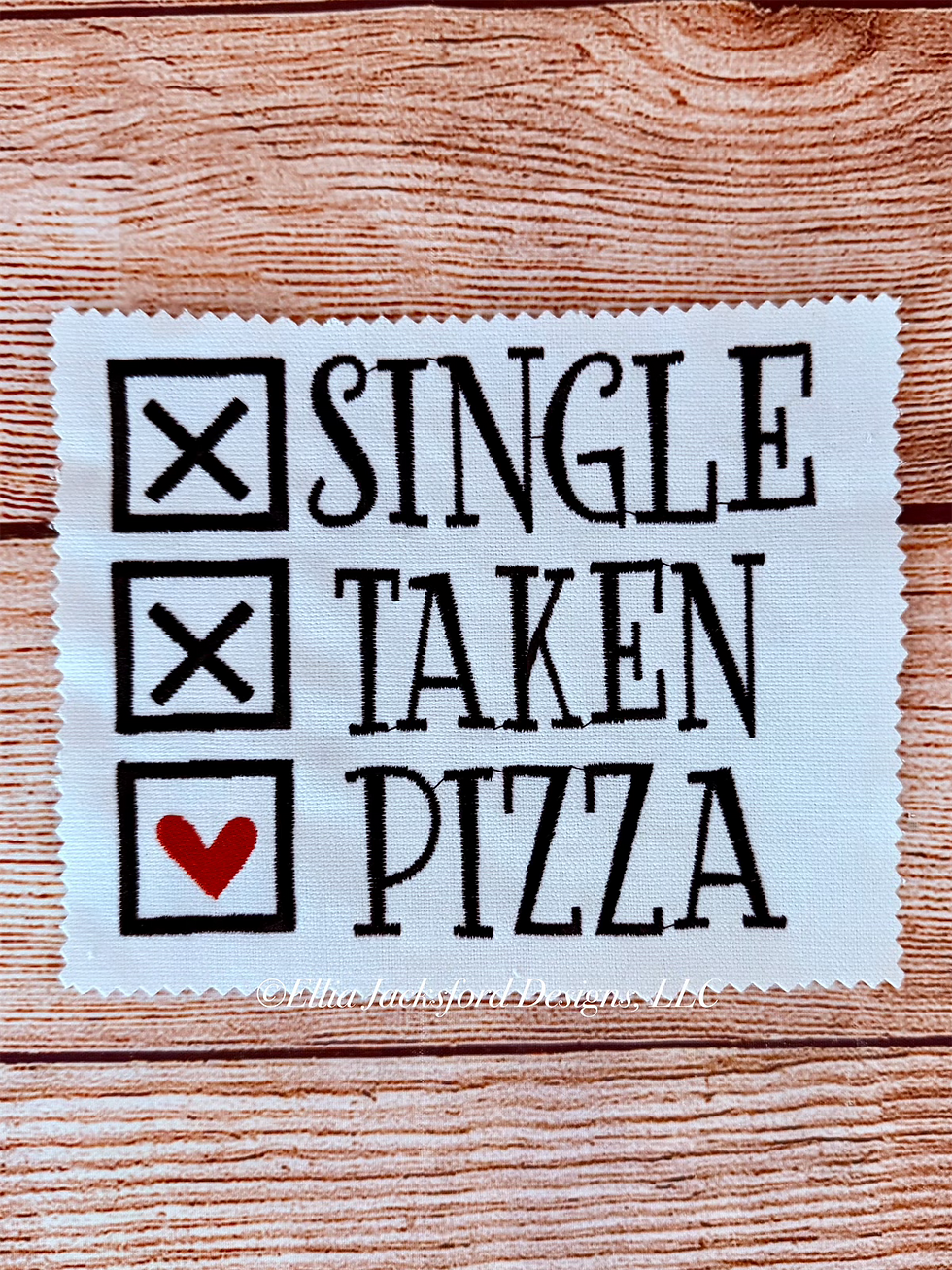 Thumbnail: Single/Taken Pizza and Tacos Embroidery Design SET