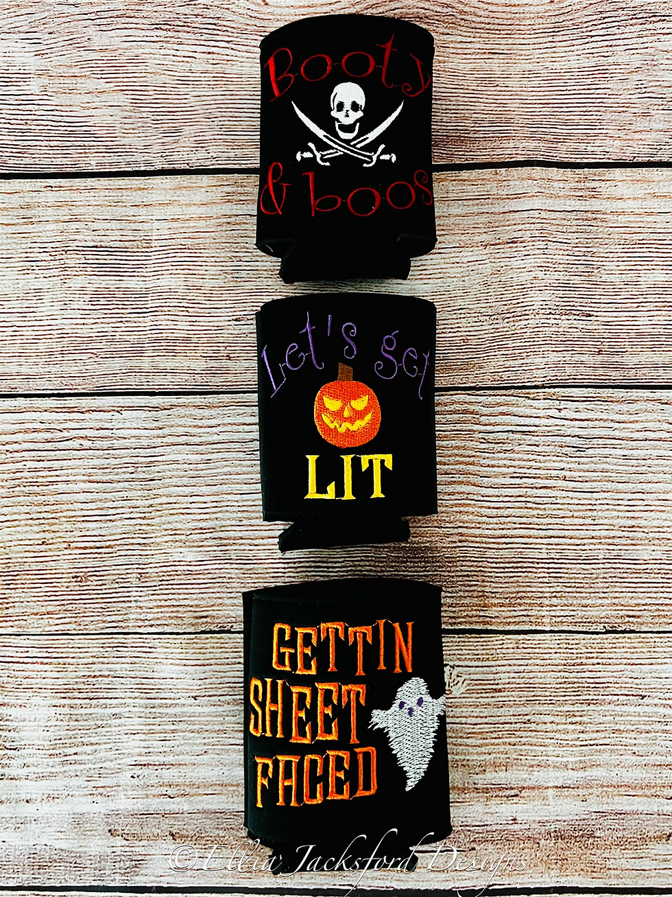 Thumbnail: Halloween Can Insulator Embroidery Design SET OF 3