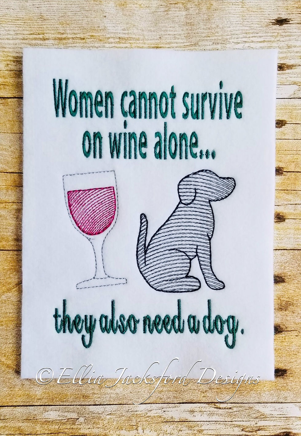 Thumbnail: Wine and Cats/Dogs Sketch Embroidery Design