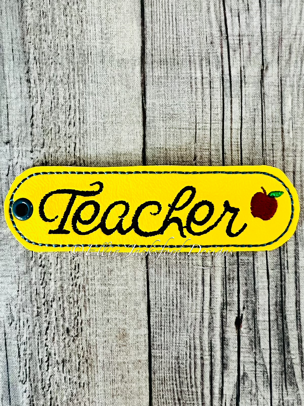 Thumbnail: Teacher Keyfob Embroidery Design 2 FINISHES