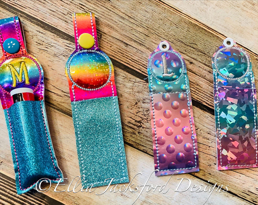 Thumbnail: ITH Circle Lipbalm Holder Embroidery Design 2 SIZES