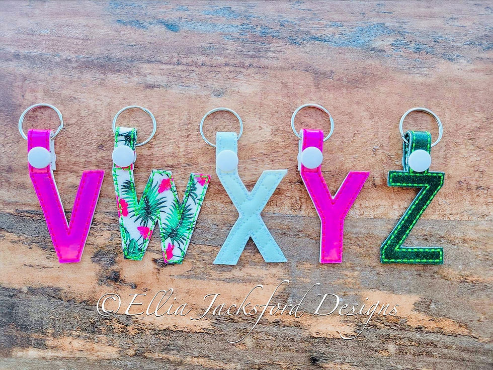 Thumbnail: Alphabet Keyfob Embroidery Design BUNDLE