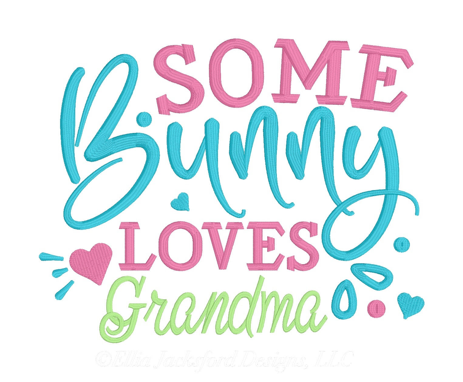 Bunny Loves Grandma Embroidery Design