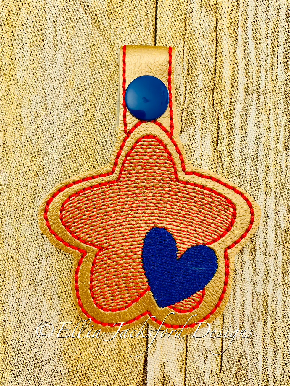 Thumbnail: Star and Heart Keyfob Embroidery Design