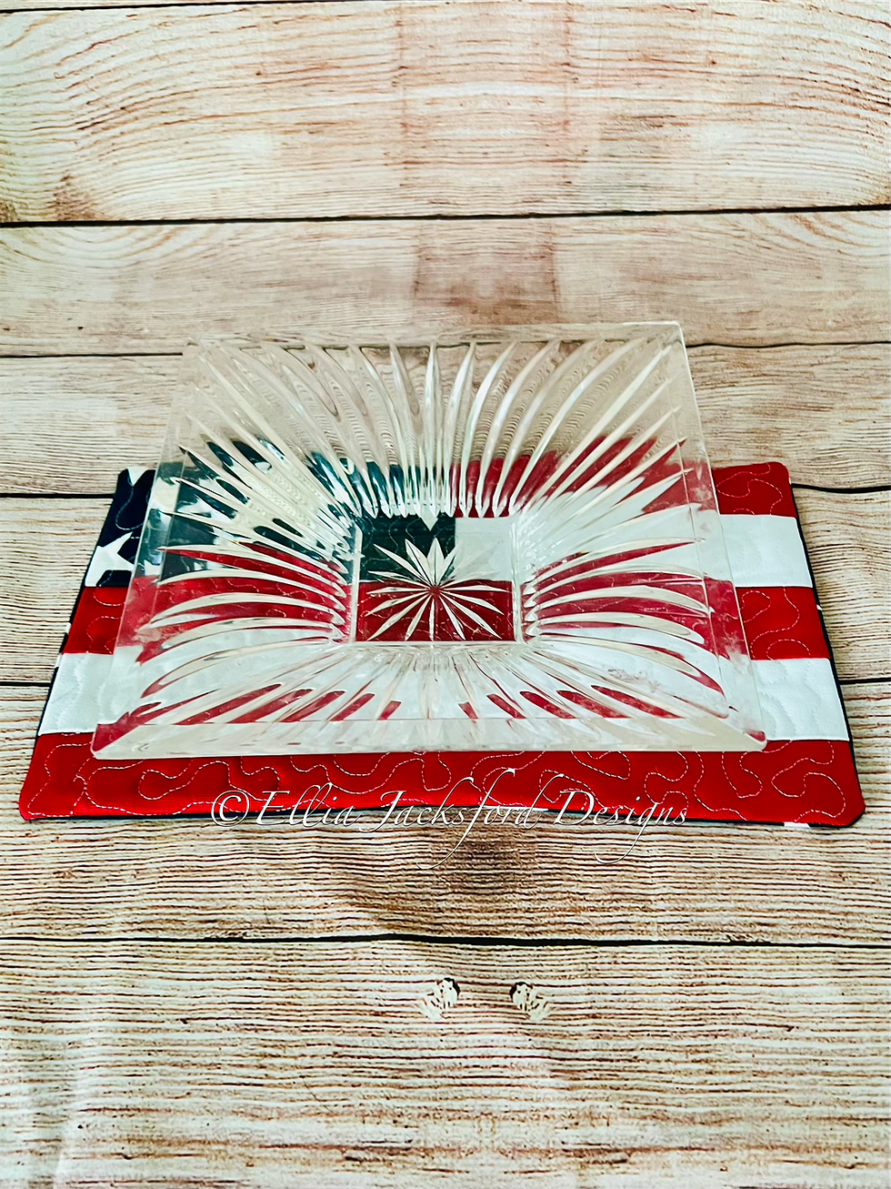 Thumbnail: Quilted Flag Mug Rug/Placemat Embroidery Design 5 SIZES
