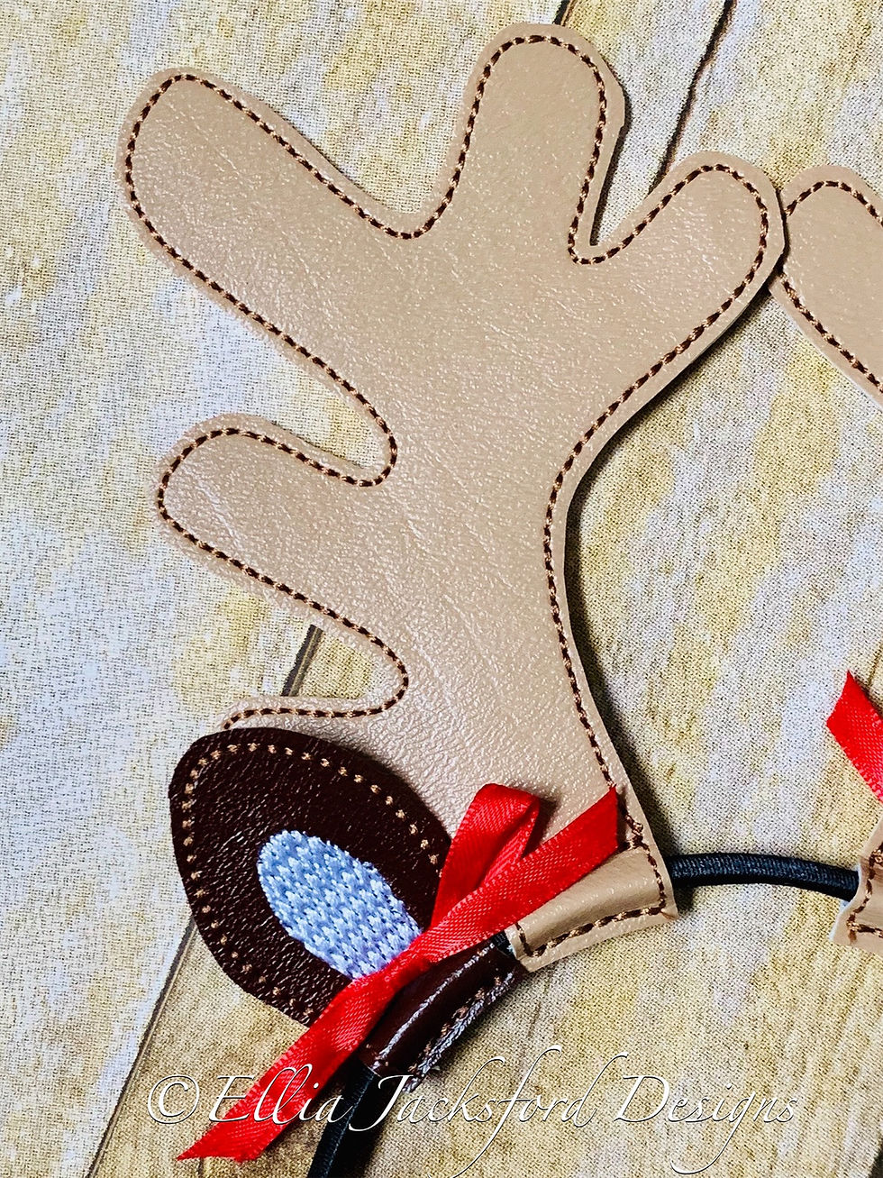 Thumbnail: ITH Reindeer Antler and Ear Headband Embroidery Design