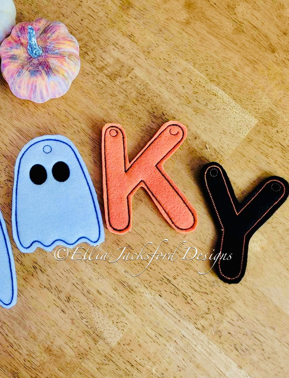 Thumbnail: Spooky Ghost Banner Embroidery Design