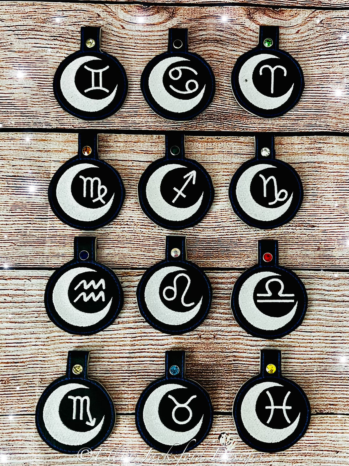 Horoscope Moon Keyfob Embroidery Design BUNDLE