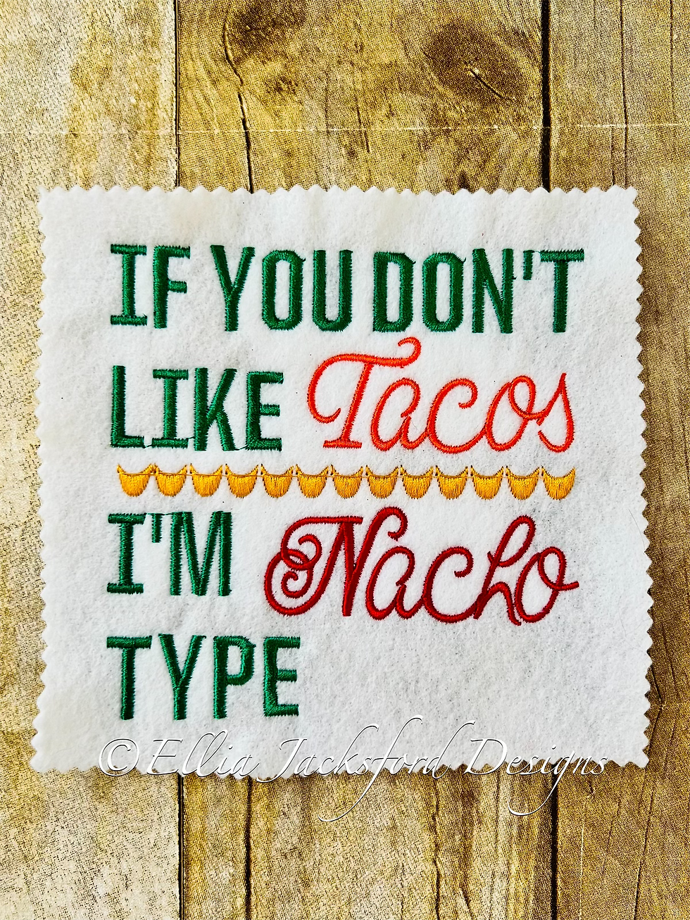 Thumbnail: Nacho Taco Embroidery Design 4 SIZES