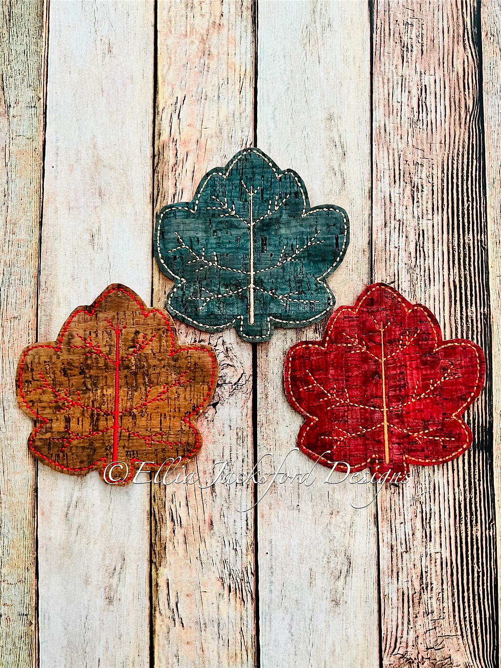 Thumbnail: Fall Leaf Coaster Embroidery Design