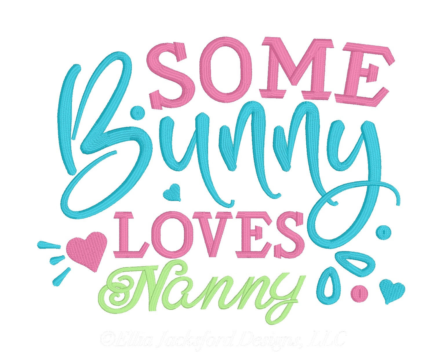 Bunny Loves Nanny Embroidery Design 2 SIZES