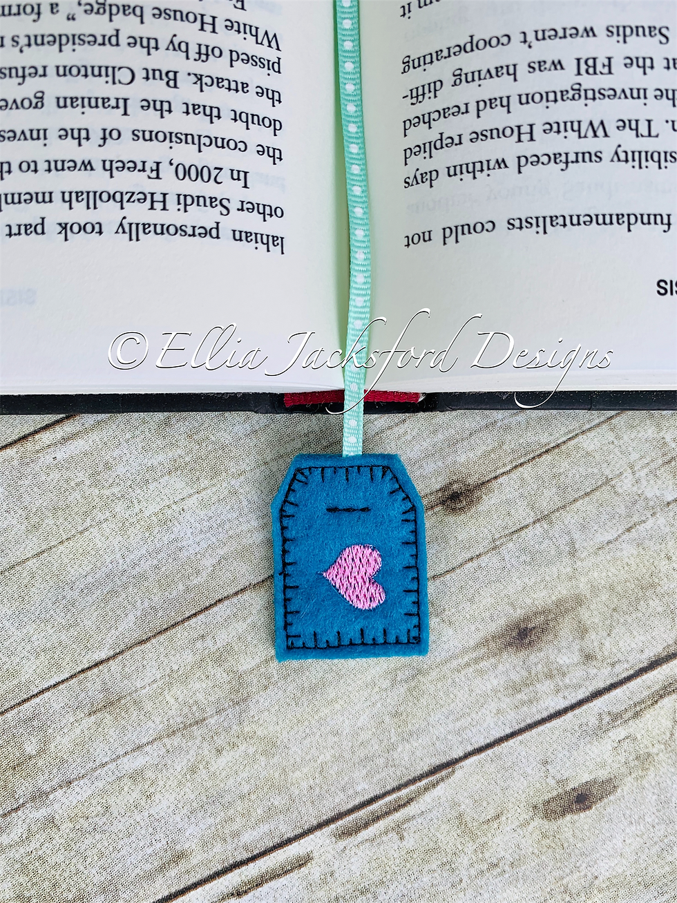 Thumbnail: ITH Coffee/Tea Feltie Bookmark Embroidery Design