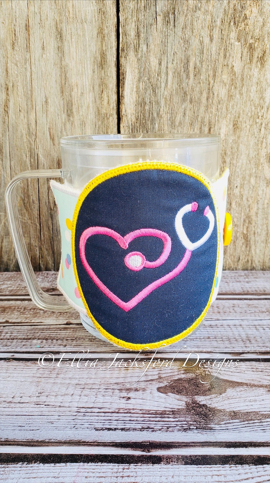 Thumbnail: ITH 4x4 Medical Worker Coffee Sleeve Embroidery Design