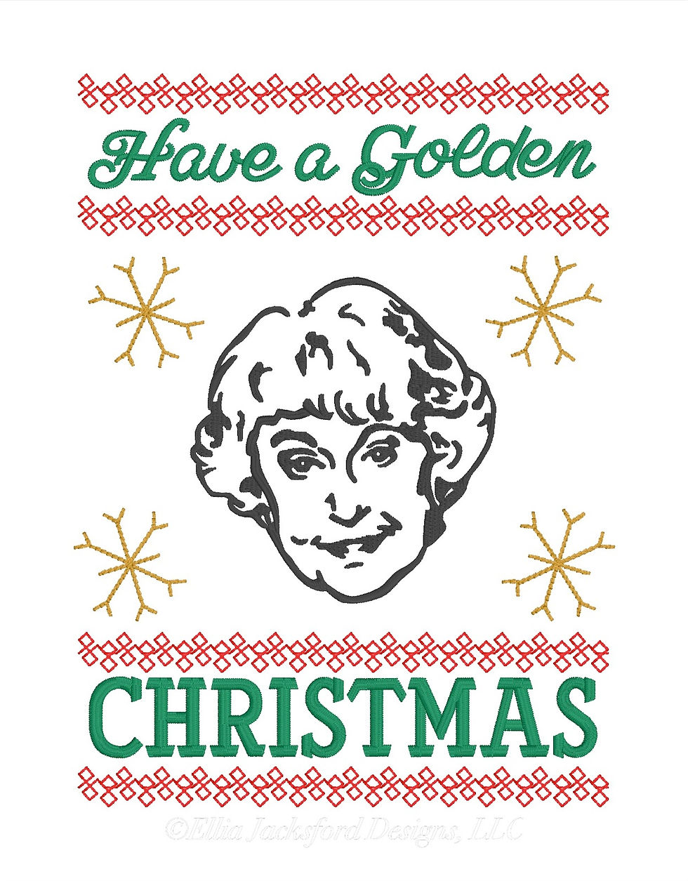 Thumbnail: Golden Dorothy Holiday Embroidery Design 3 SIZES