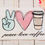 Thumbnail: Peace, Love, Coffee Sketch Embroidery Design
