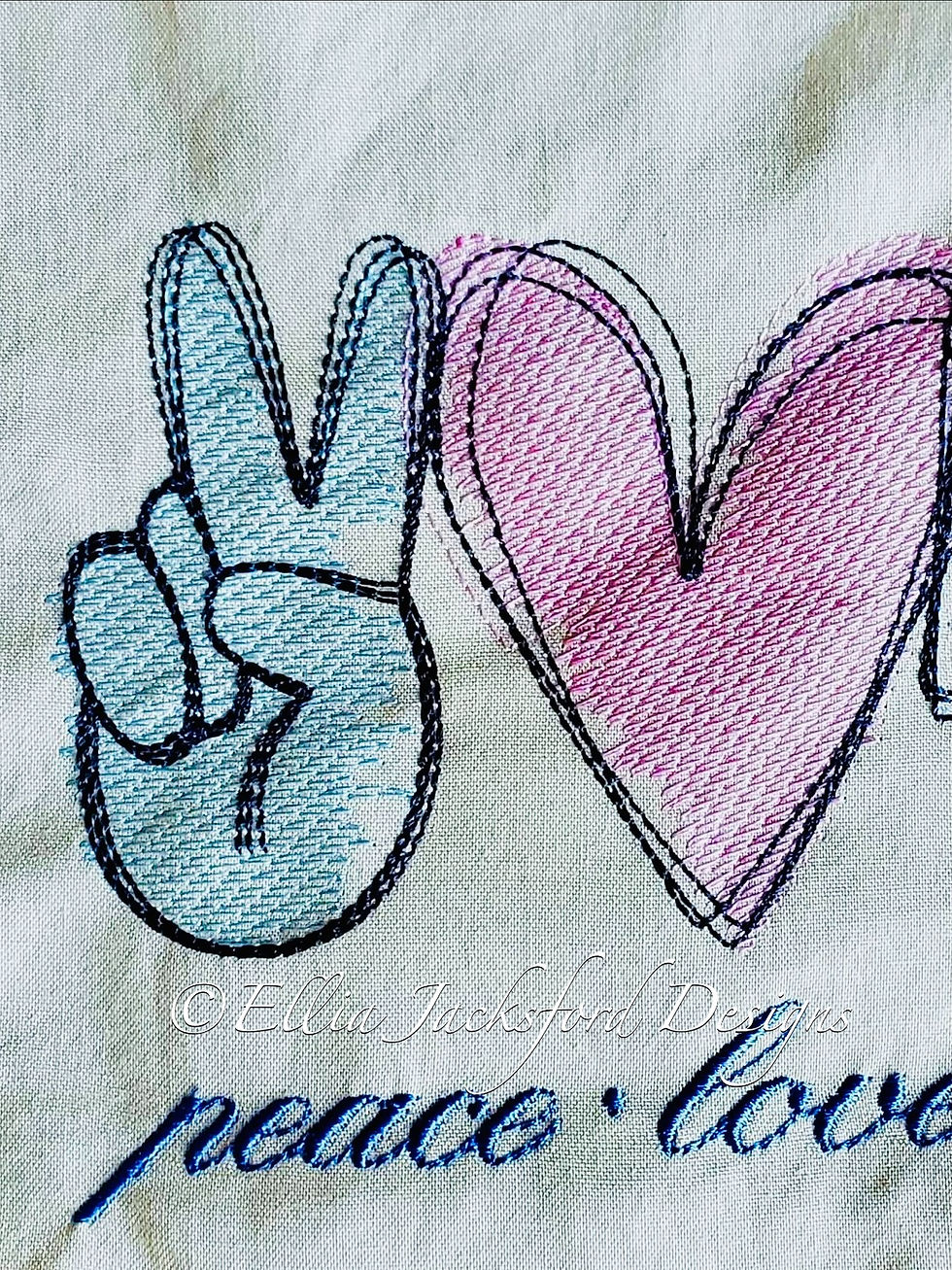 Thumbnail: Peace Love Nurse Sketch Embroidery Design