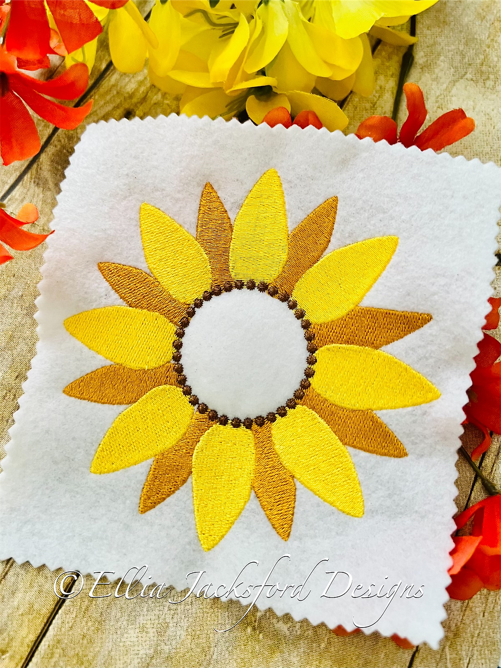 Thumbnail: Sunflower Monogram Frame Embroidery Design 4 SIZES