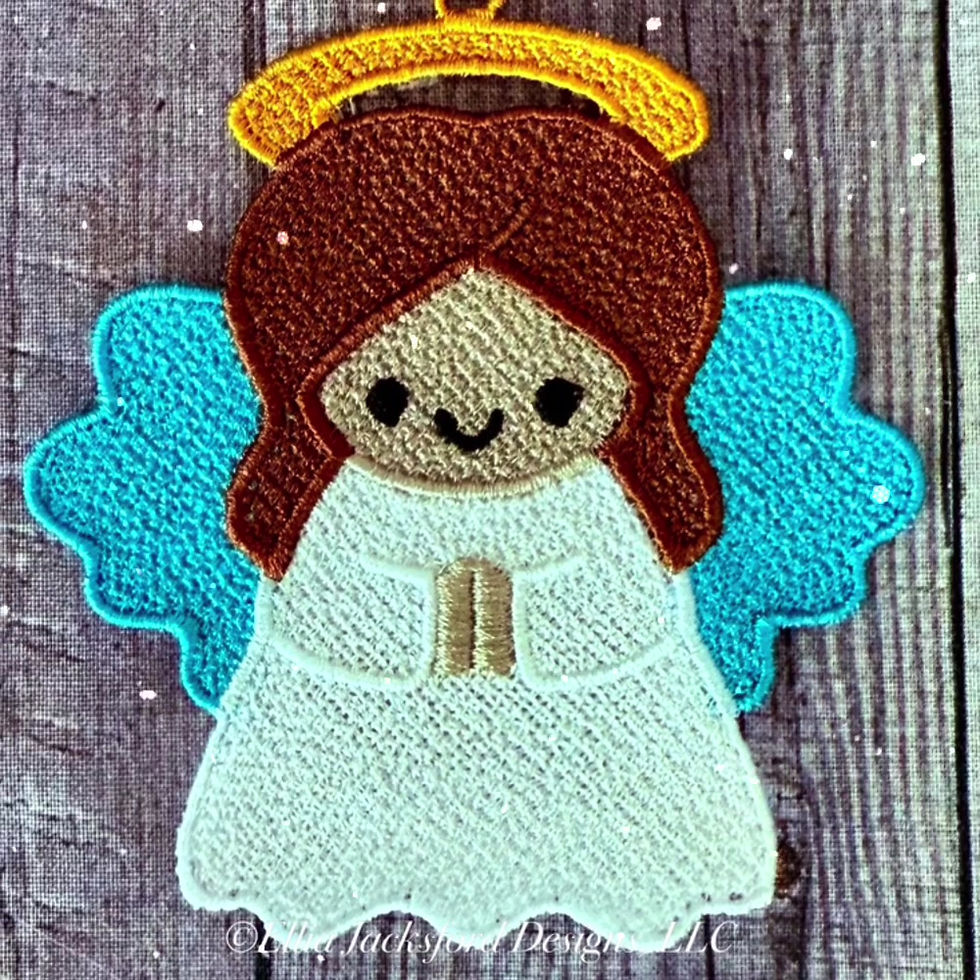 Thumbnail: FSL Nativity Christmas Ornament Embroidery Design BUNDLE